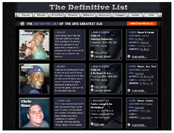 Definitive List - homepage