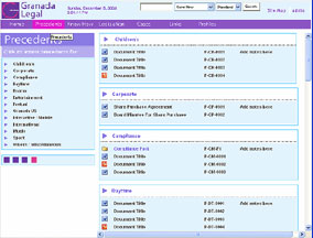 Granada Legal intranet information page: screenshot