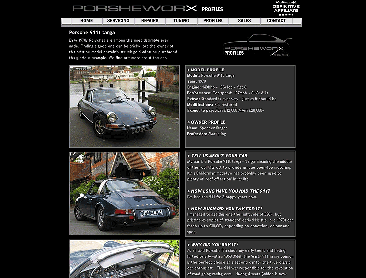Porscheworx profiles - 911t targa