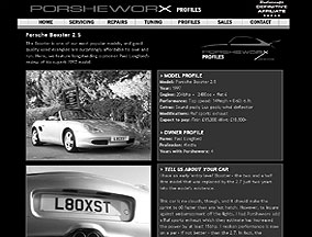 Porsheworx profile page: screenshot