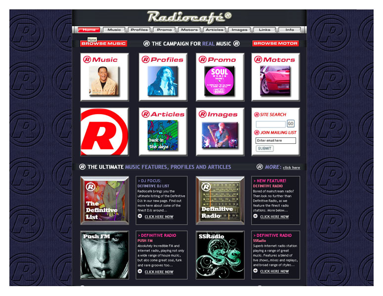 Radiocafe main page