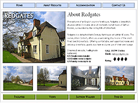About Redgates page: screenshot