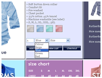 Ecommerce facilities: screenshot. Click here to view demo site.