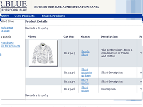 Rutherford admin panel: screenshot