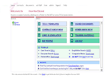 Tesco PLC legal intranet - homepage